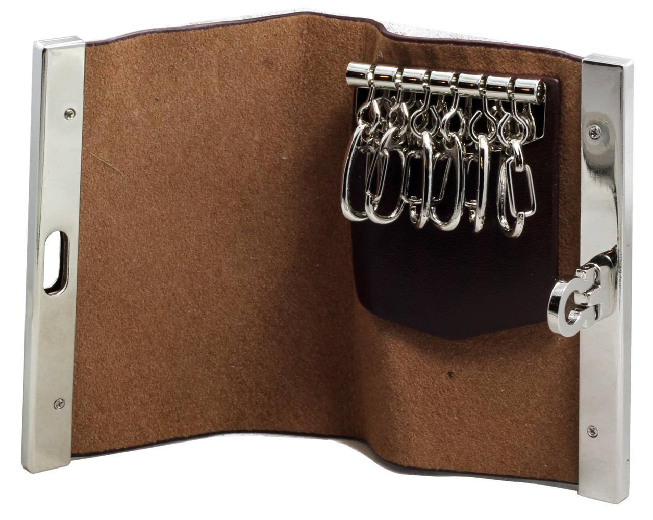 Vintage Leather Key Wallet Keychain Bill Holder Black or Brown