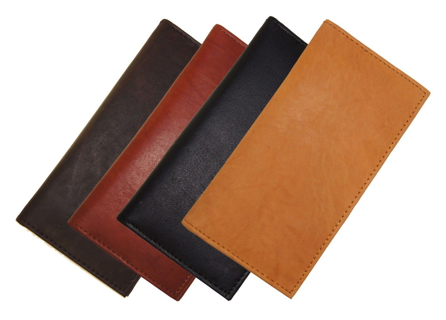 RFID Blocking Genuine Leather Standard Checkbook Cover Holder Thin Wallet