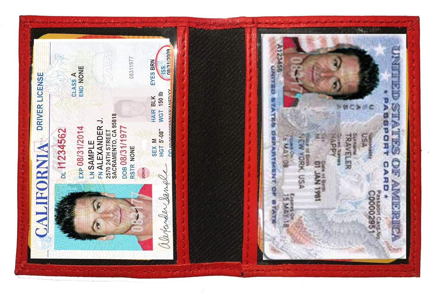 Genuine Leather Leather Credit Card ID Badge Mini Wallet Bifold Driver's License Holder