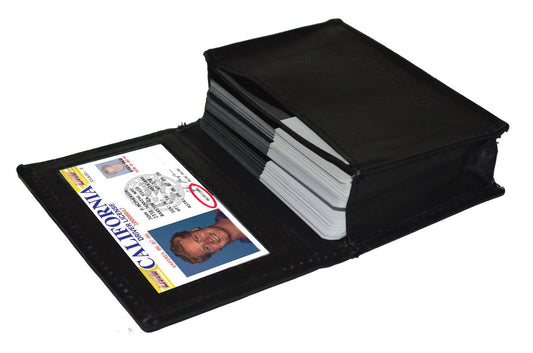 RFID Blocking Men's Genuine Leather ID 20 Card Bifold Card Holder Wallet
