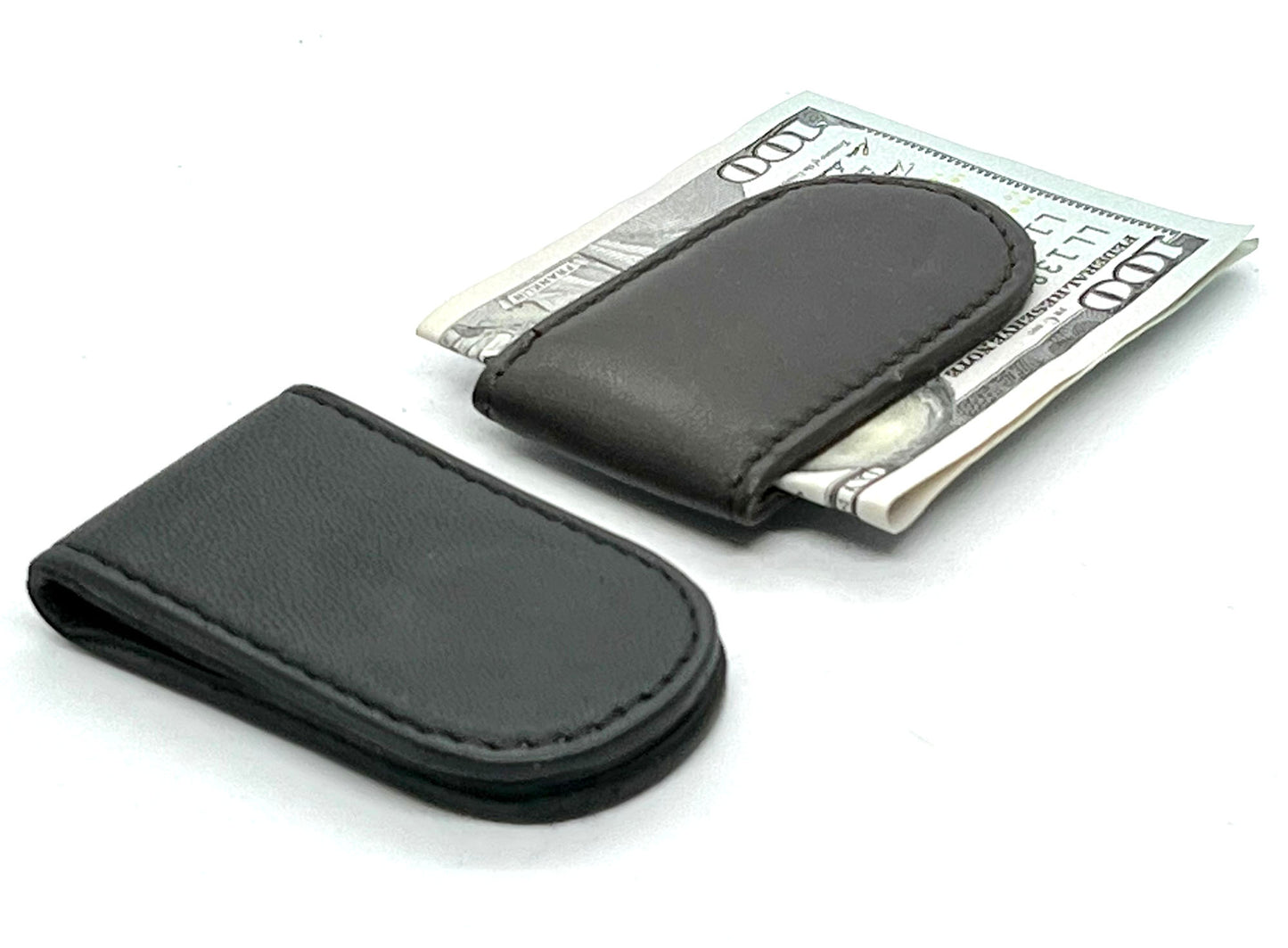 Genuine Leather Men's Magnetic Money Clip Minimalist Bill Holder Premium Quality