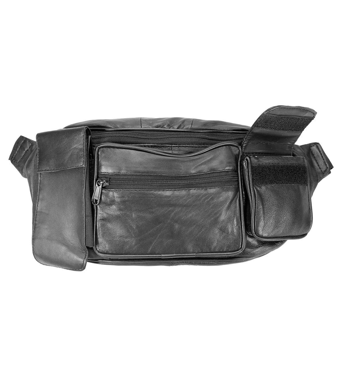 Genuine Leather Waist Fanny Pack Belt Bag Pouch Travel Hip Purse Cell Phone Pocket Dual Phone Holder