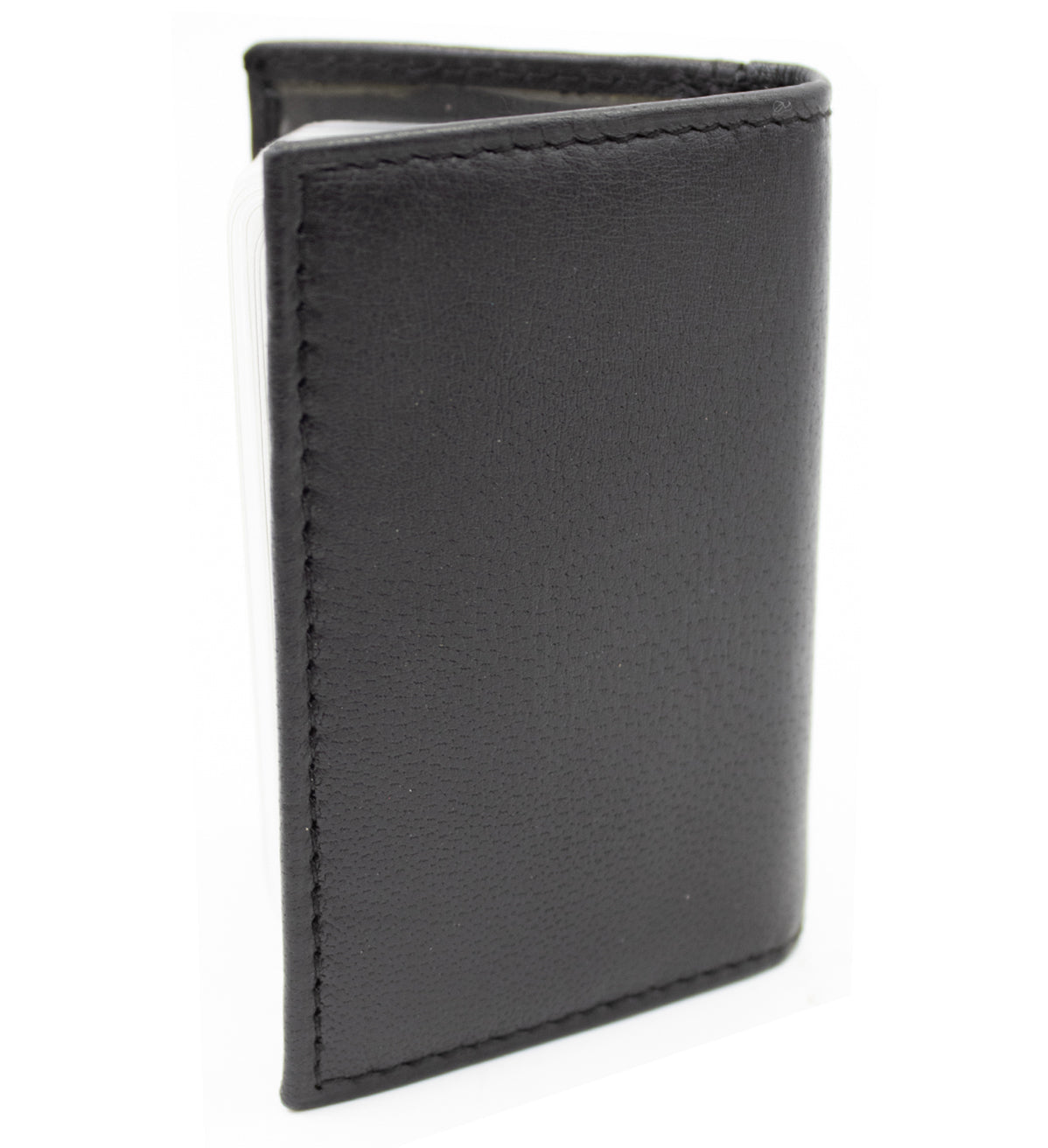 RFID Blocking Black Leather Wallet Pocket Business Card Organizer Clear Sleeve Insert ID Badge