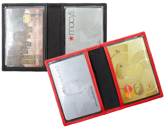 RFID Blocking Men's Genuine Leather 2 License Card Bifold Card Holder Wallet