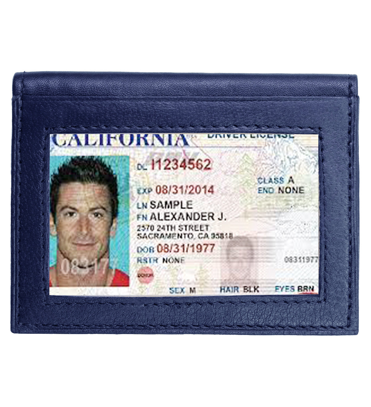 Genuine Leather Leather Credit Card ID Badge Mini Wallet Bifold Driver's License Holder
