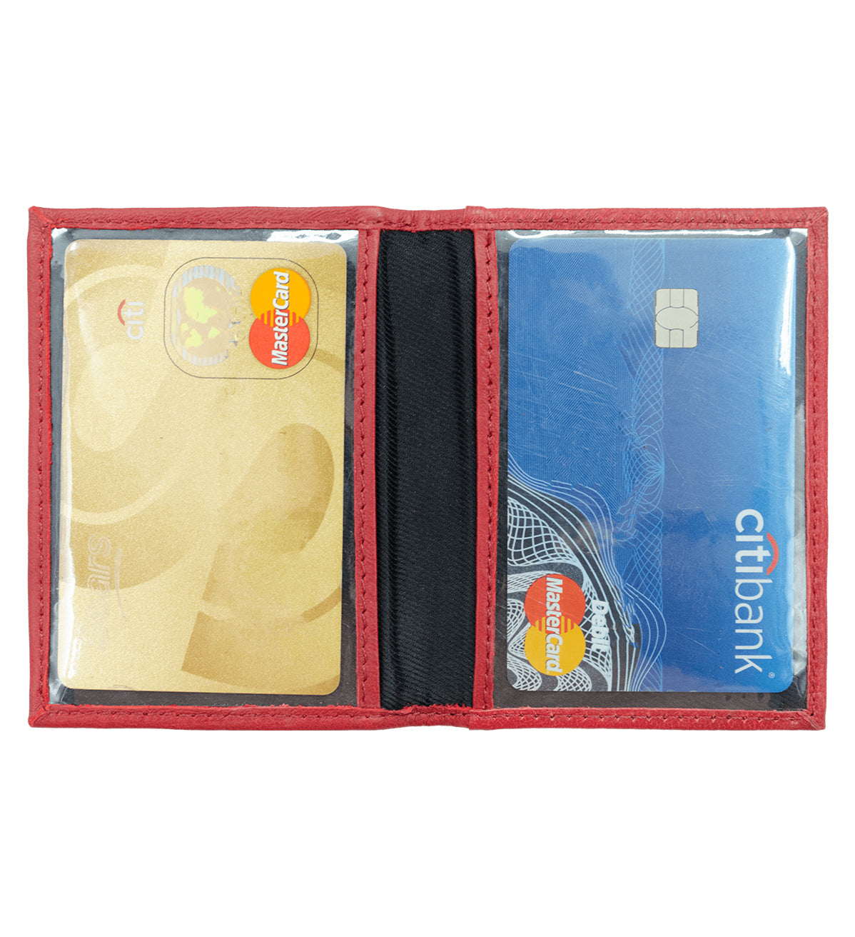 Genuine Leather Leather Credit Card ID Badge Mini Wallet Bifold Driver's License Holder