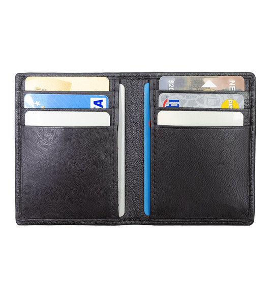 RFID Blocking Genuine Leather Men's Bifold Wallet 8 Card Holder