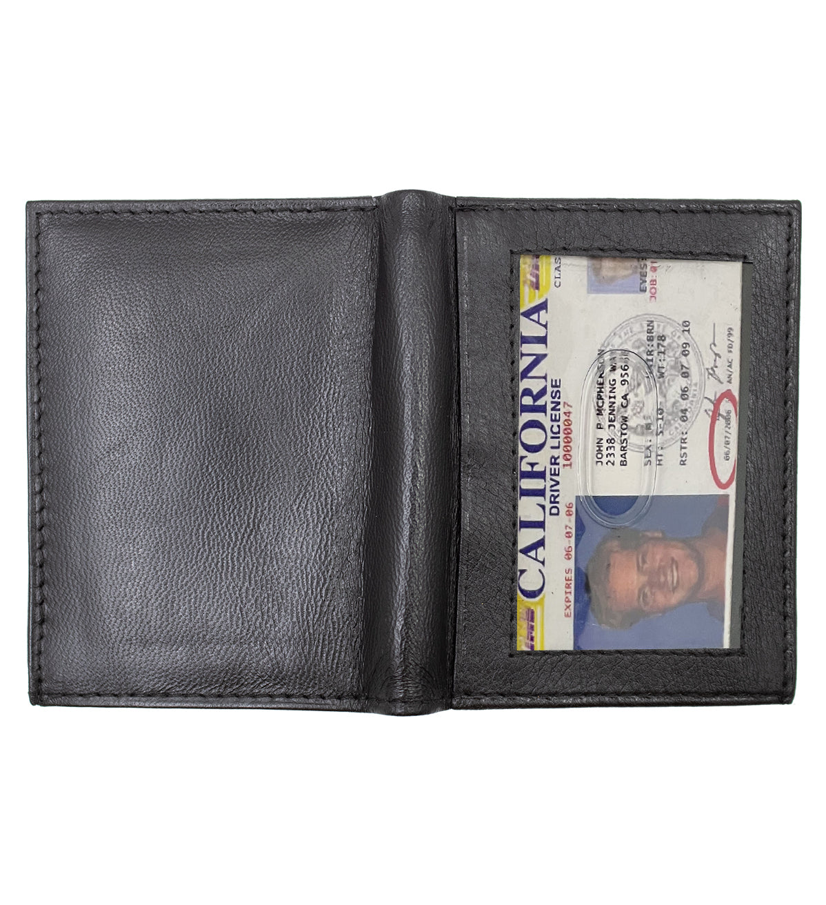 RFID Blocking Men's Genuine Leather ID License Card Bifold Billfold Holder Wallet