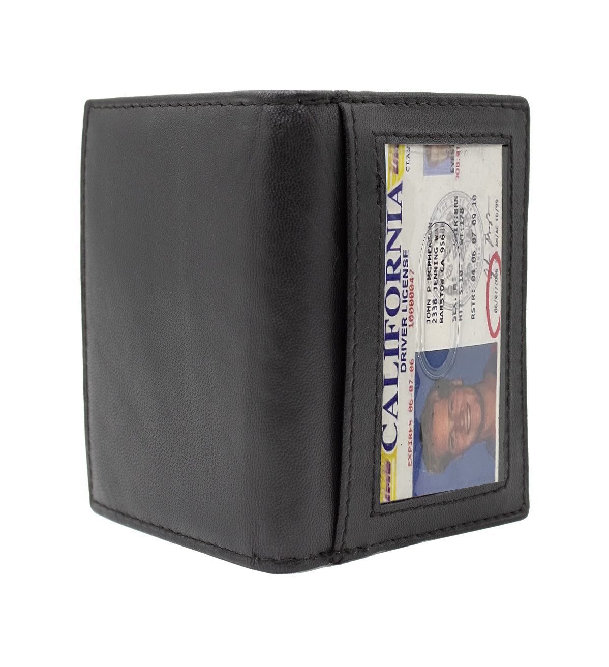 RFID Blocking Men's Genuine Leather ID License Card Bifold Billfold Holder Wallet