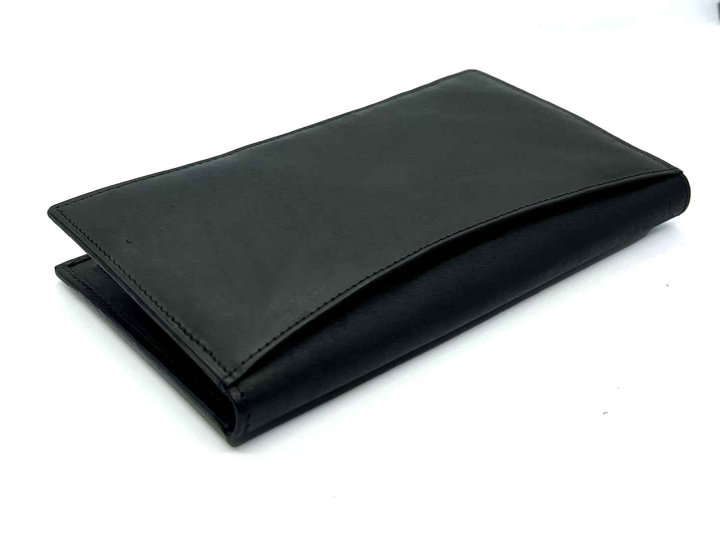 RFID Blocking Leather Checkbook Cover Men's Secretary Wallet 19 Card Holder High Capacity