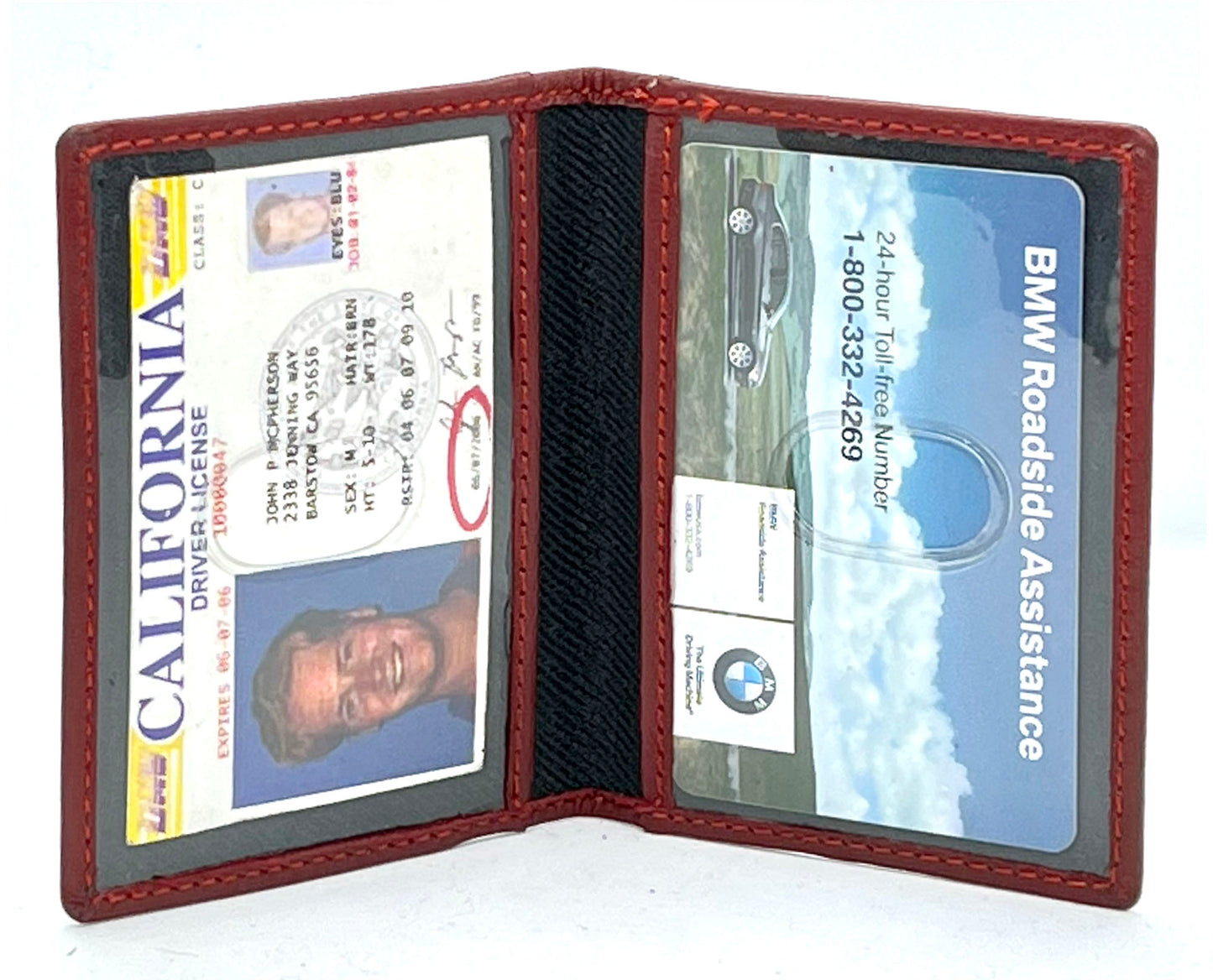 Genuine Leather Leather Credit Card Mini Wallet Bifold Driver's License Holder