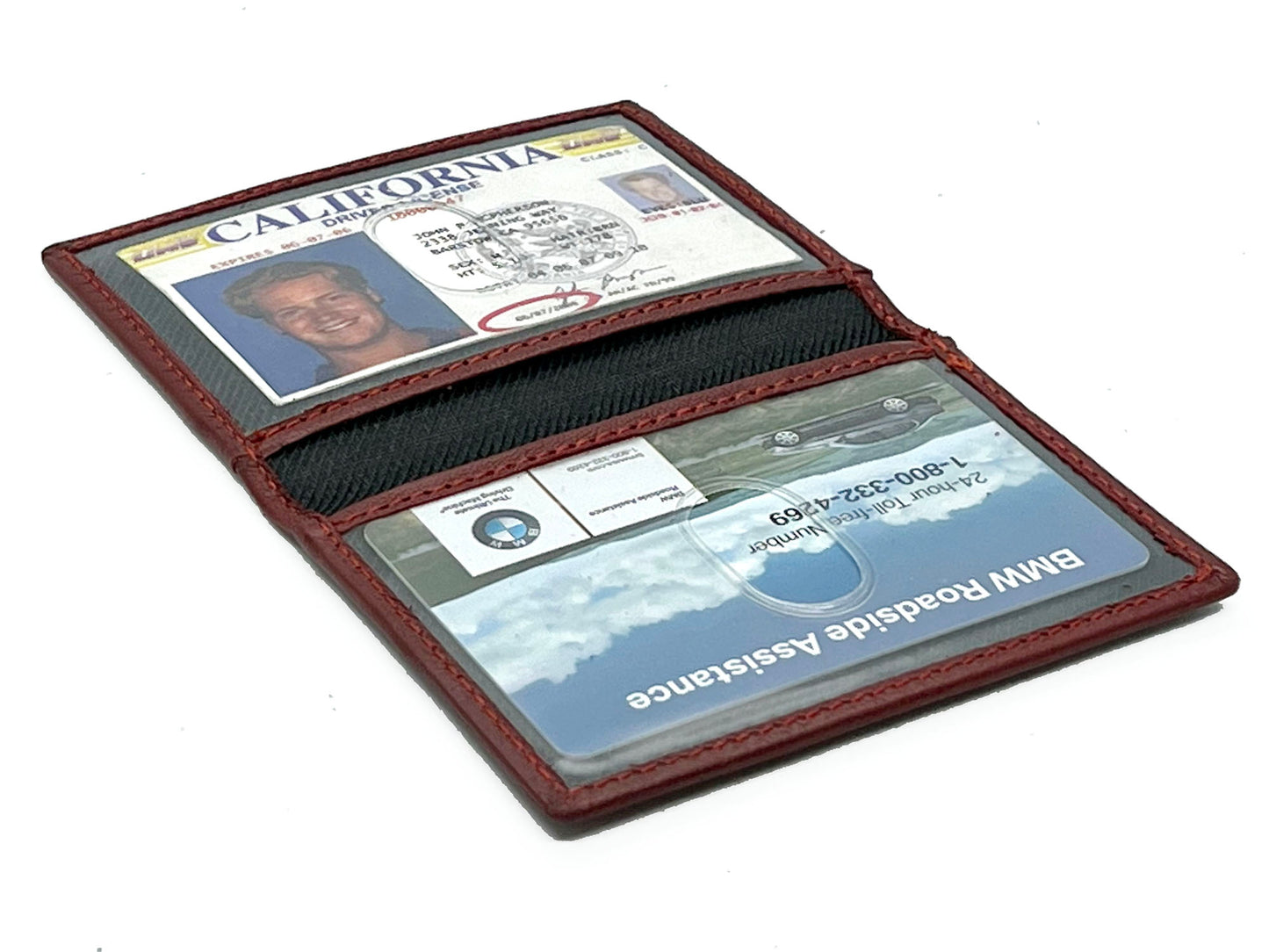 Genuine Leather Leather Credit Card Mini Wallet Bifold Driver's License Holder