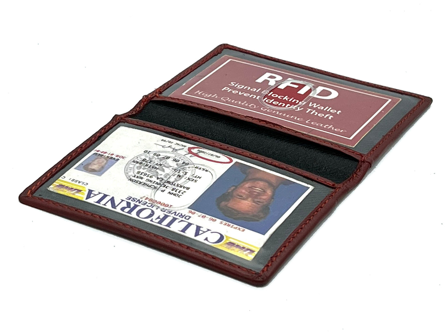 Genuine Leather Leather Credit Card Mini Wallet Bifold Driver's License Holder