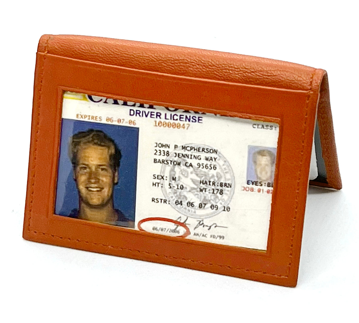 Genuine Leather Leather Credit Card ID Badge Mini Wallet Bifold Driver's License Holder