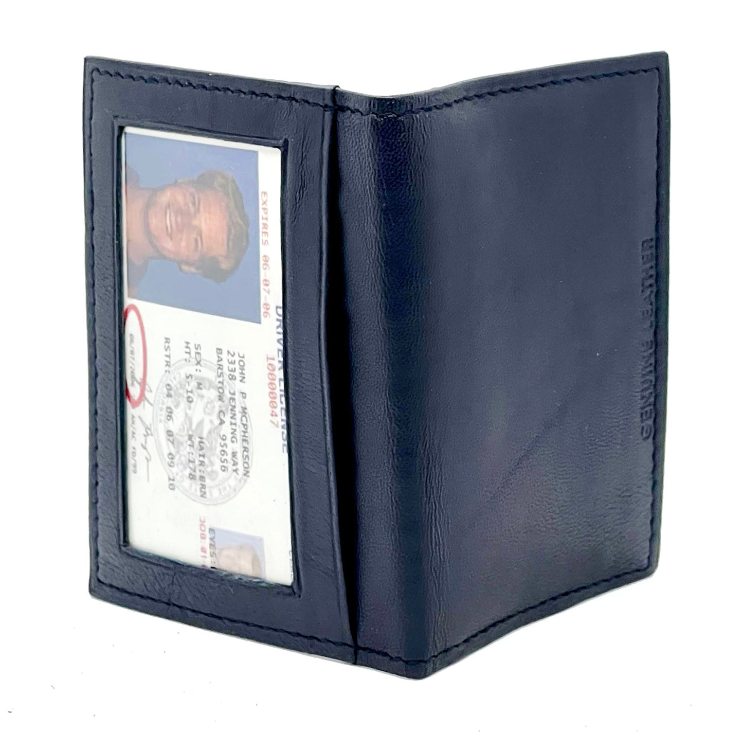 Genuine Leather Leather Credit Card ID Badge Mini Wallet Bifold Driver's License Holder