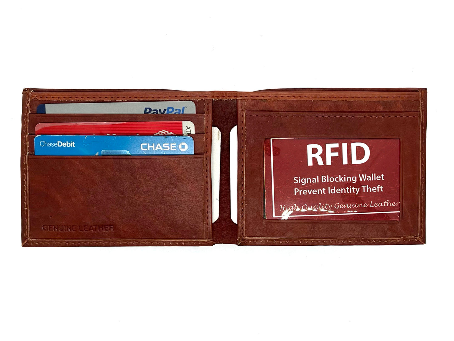 RFID Blocking Men's Leather Thin Bifold Front Pocket Wallet