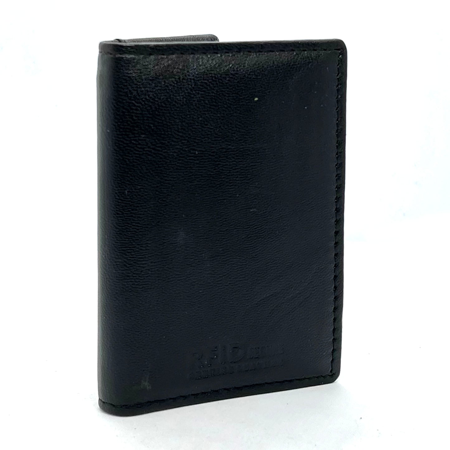 Black Leather Business Credit Card Wallet Pocket Organizer Clear Sleeve Insert