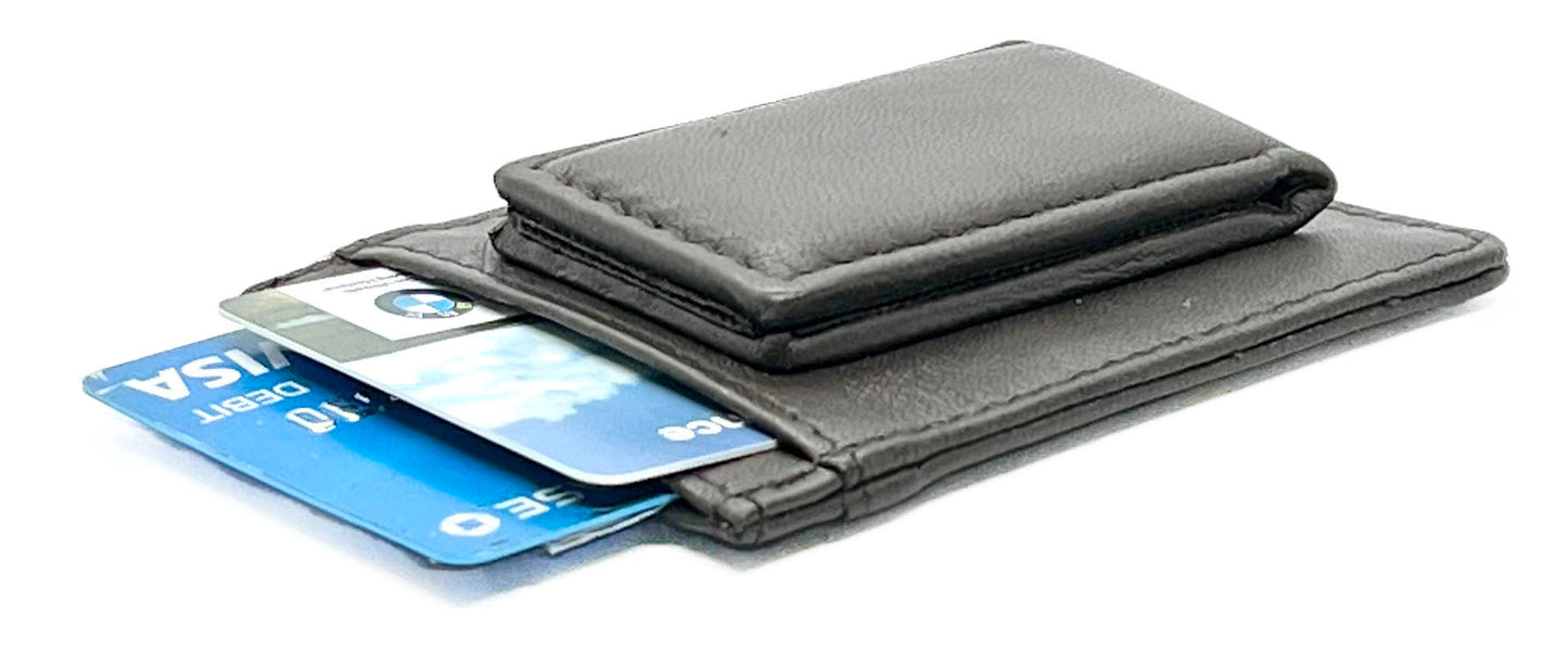 RFID Blocking Leather Slim Men's Magnetic Money Clip ID Card Holder Wallet