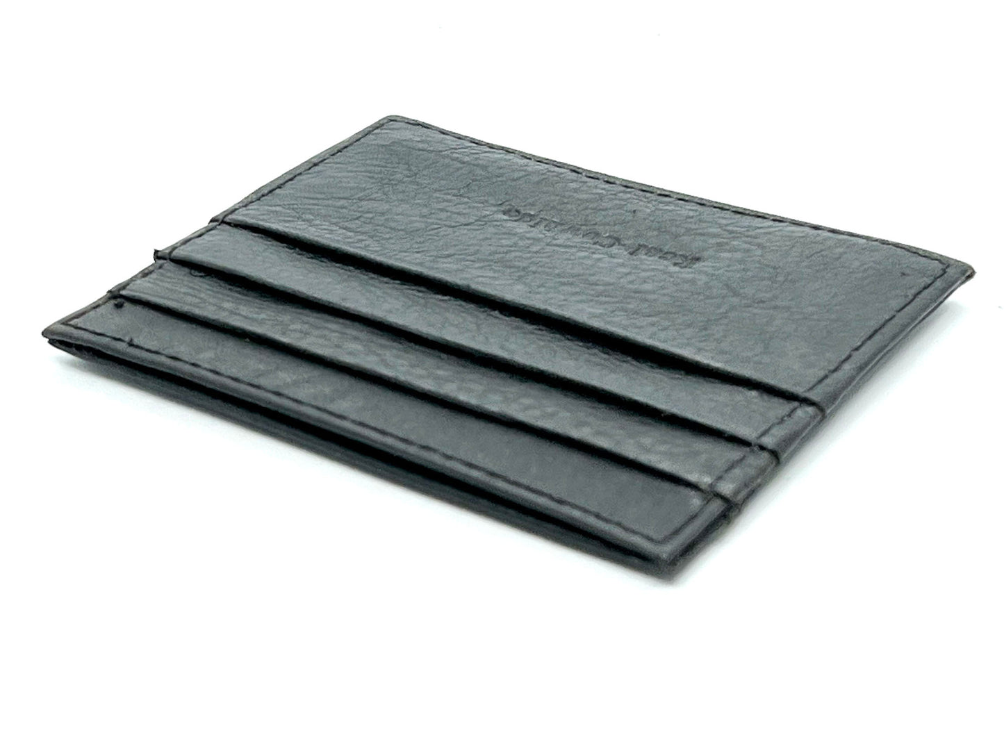 Black Leather Men's Wallet Credit Card Bifold Holder Minimalist