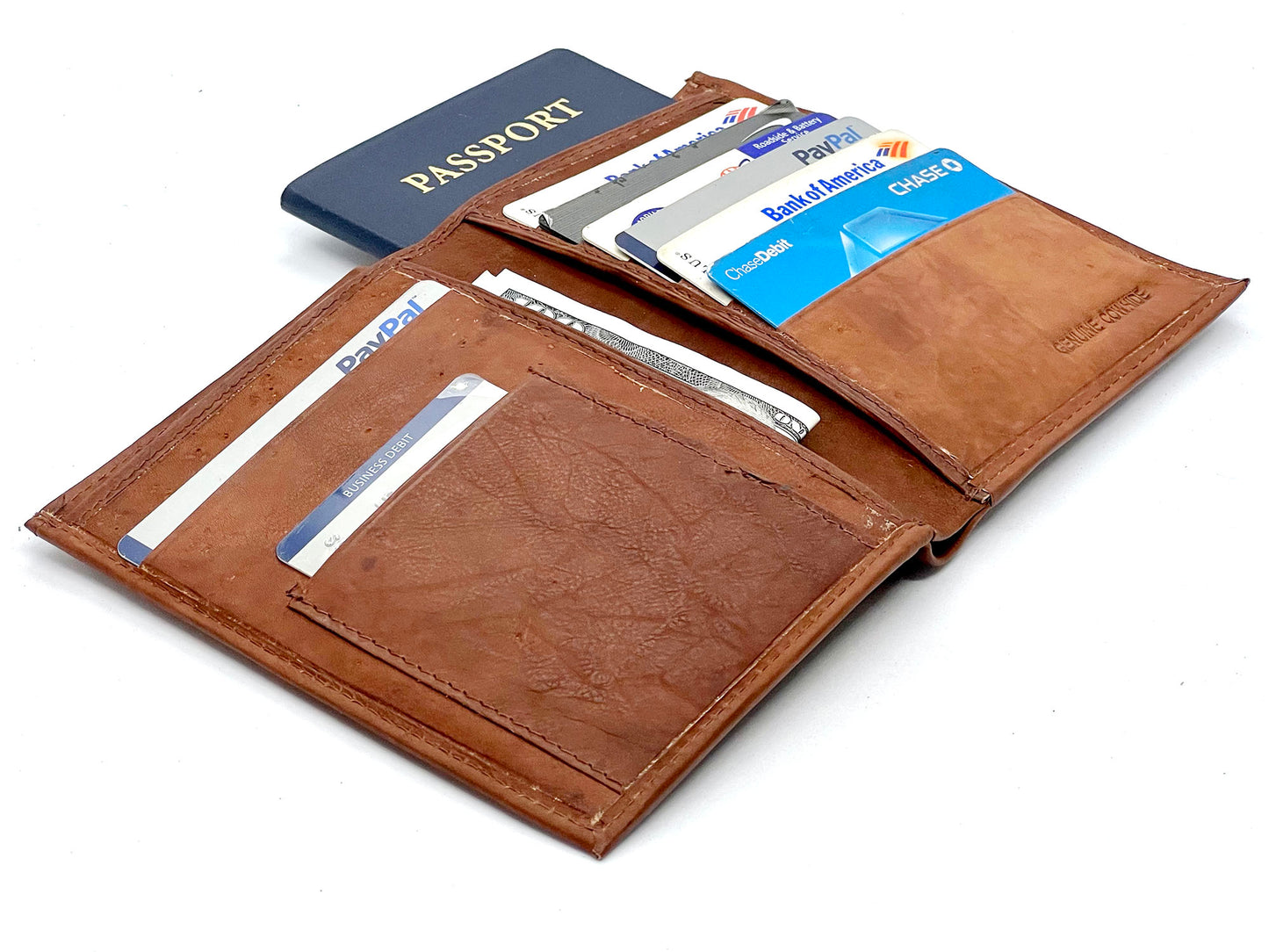 Genuine Cowhide Leather Passport Cover Cover Travel Card Case Wallet Premium Quality