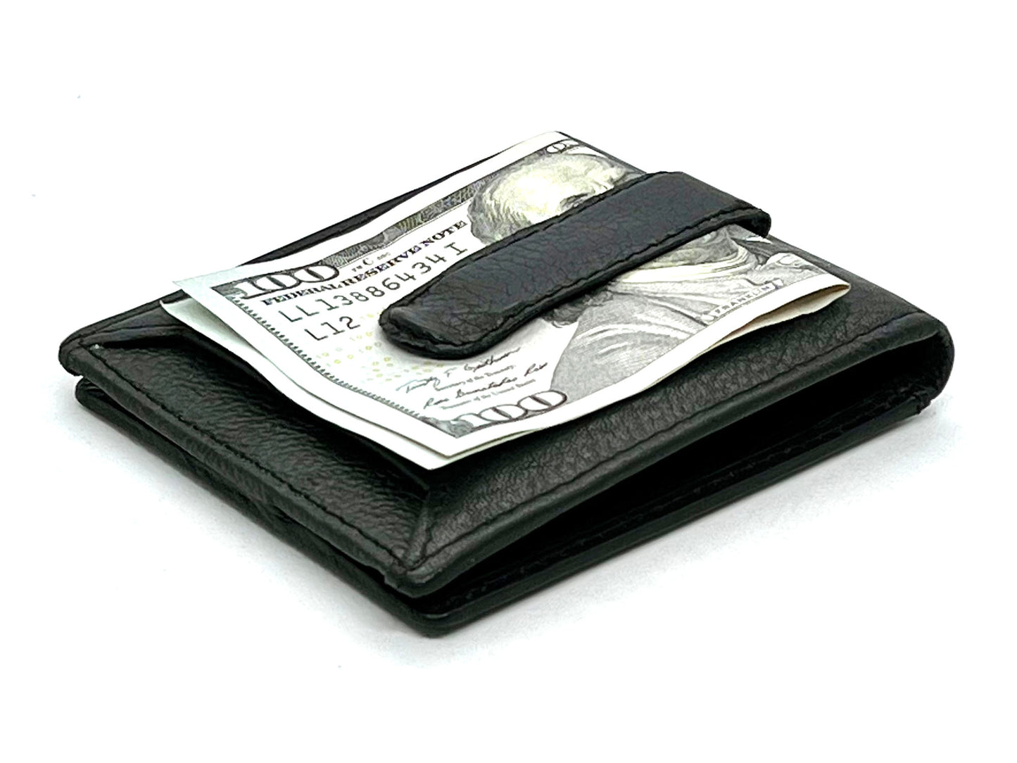 RFID Blocking Slim Bifold Money Clip ID Holder Metal Clip Men's Wallet