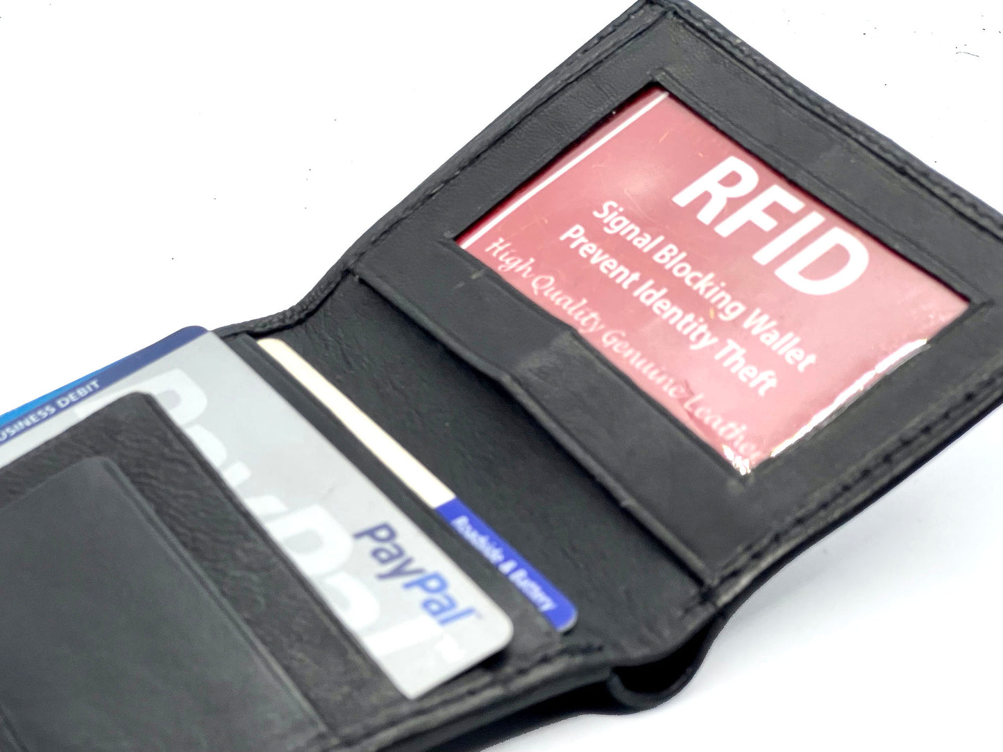 RFID Blocking Genuine Leather Men's Bifold Wallet Credit Card Billfold Holder