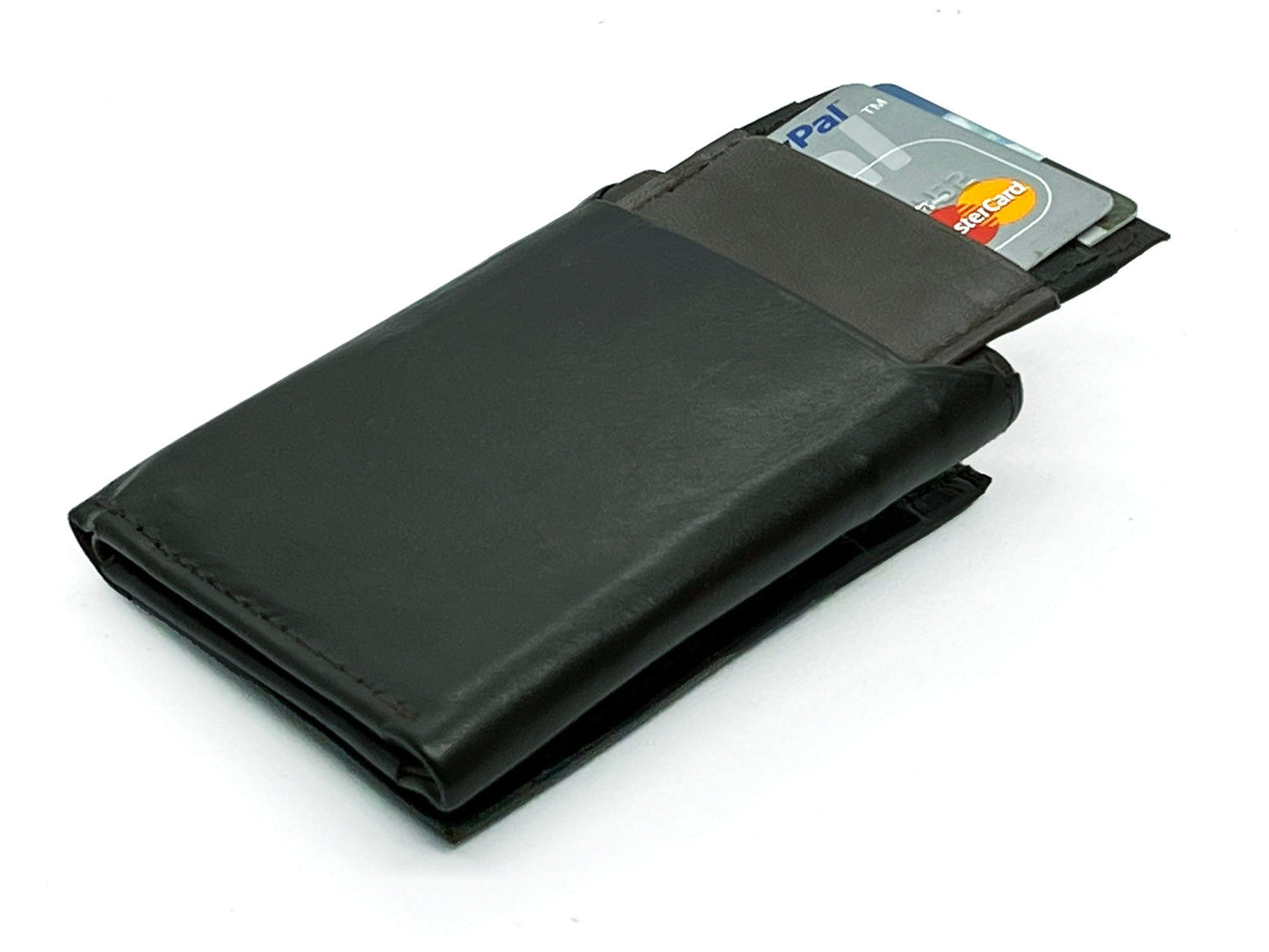 RFID Blocking Genuine Leather Men's Trifold Wallet Flap Top Detachable Card Holder