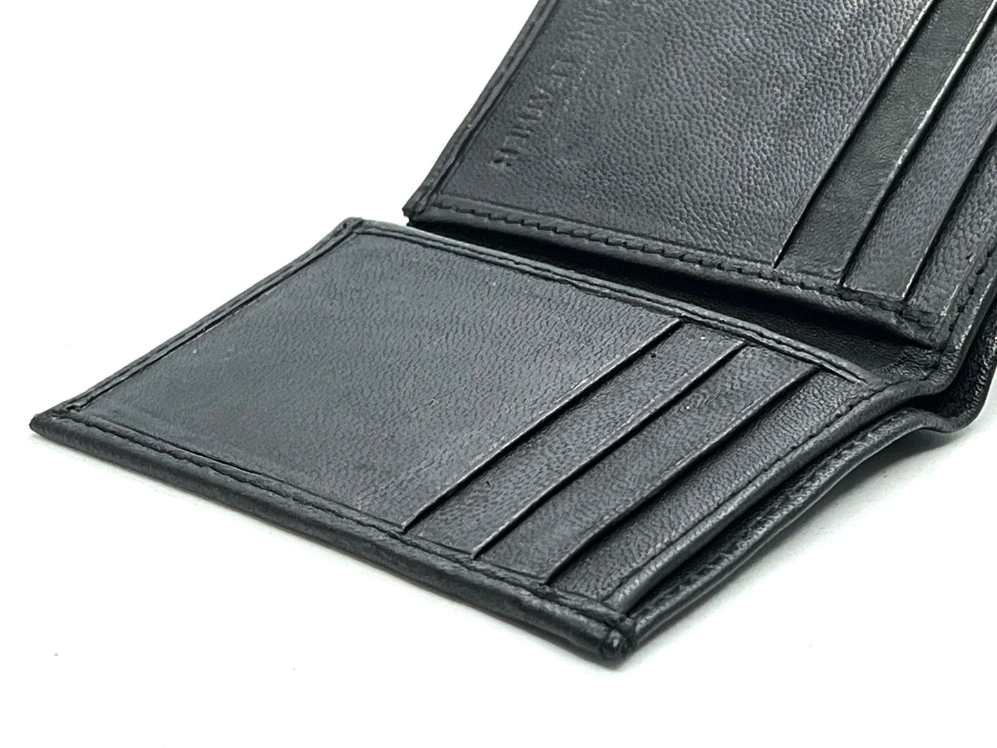 Genuine Leather ID Window Credit Card Thin Billfold Bifold Wallet