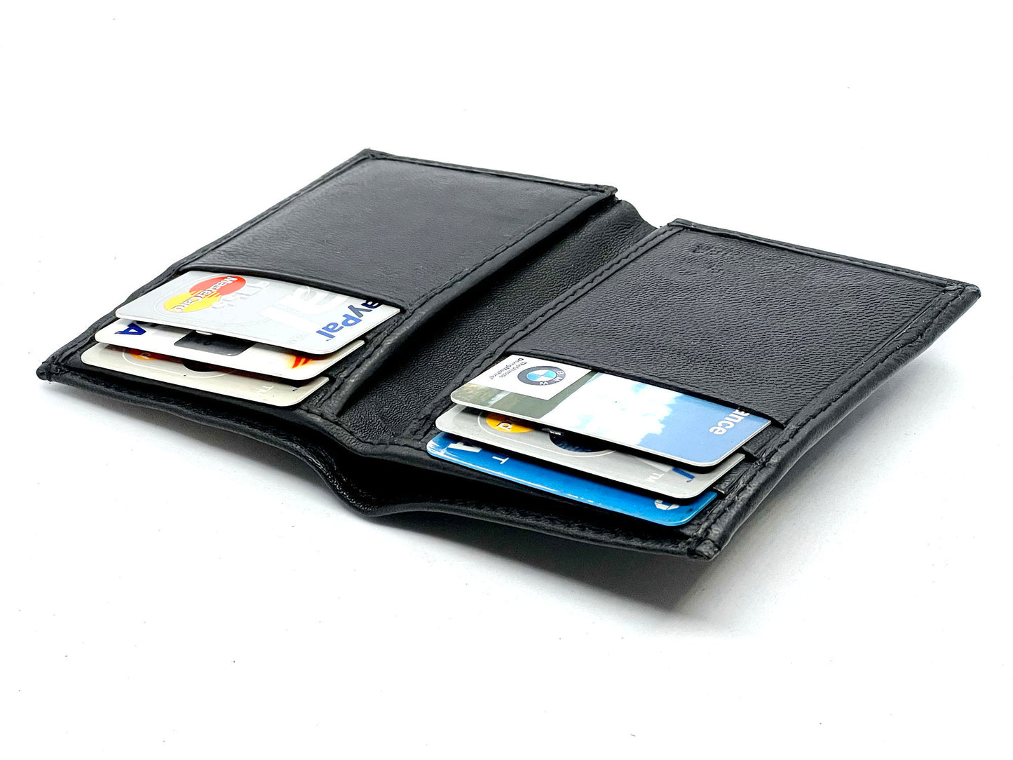 Genuine Leather ID Window Credit Card Thin Billfold Bifold Wallet