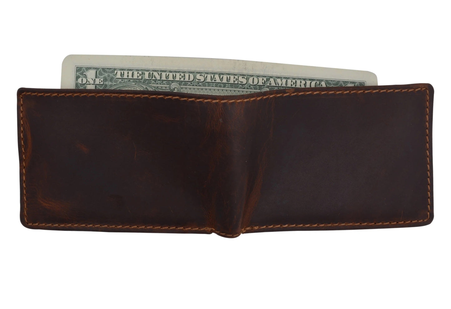 Hunter Brown RFID Blocking Leather Bifold Wallet Coin Holder