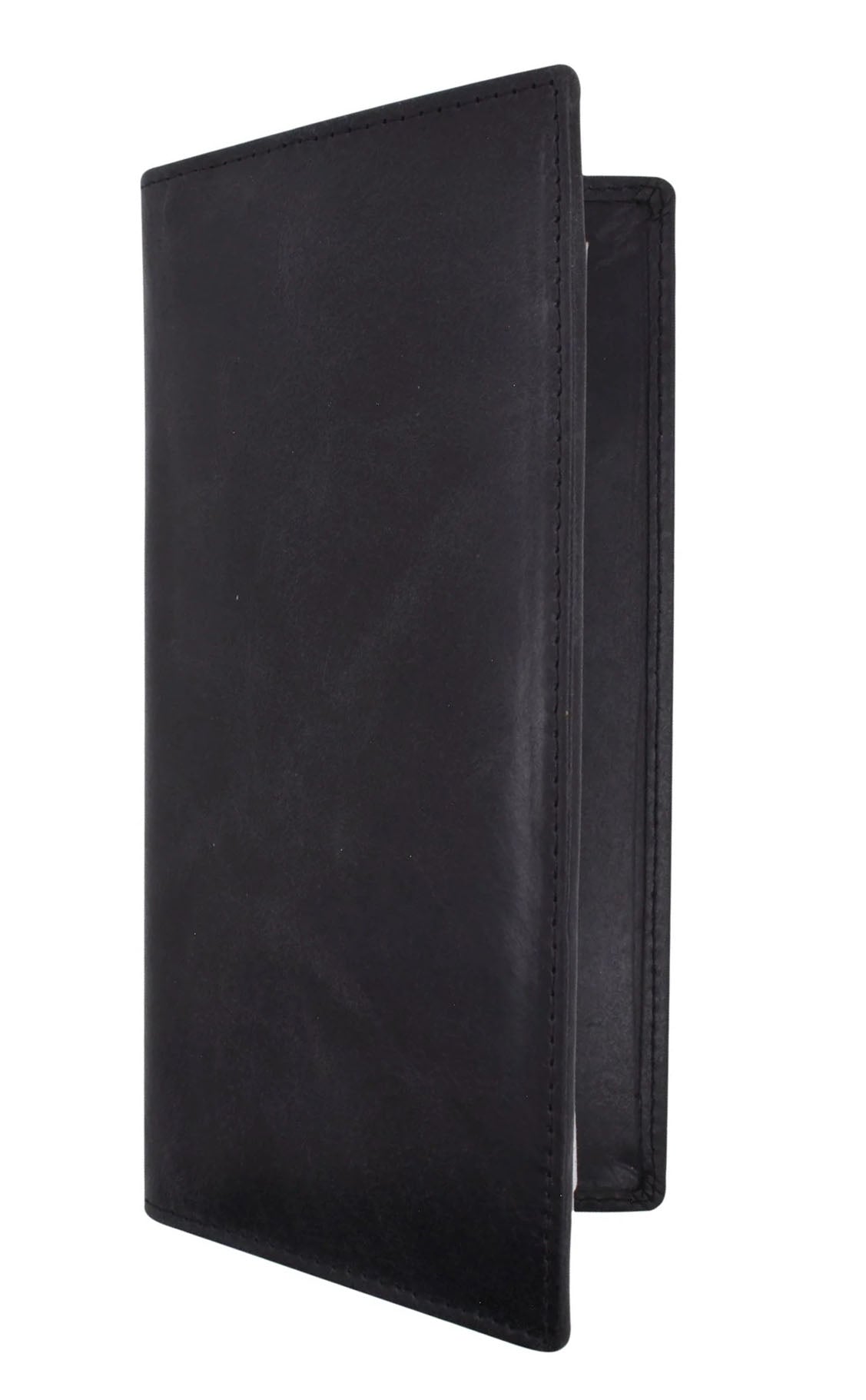 Hunter Brown RFID Blocking Genuine Leather Standard Checkbook Cover Holder Thin Wallet Men Women