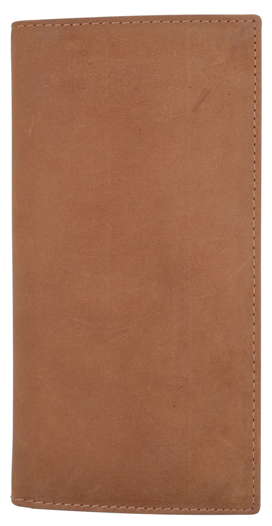 Hunter Brown RFID Blocking Genuine Leather Standard Checkbook Cover Holder Thin Wallet Men Women