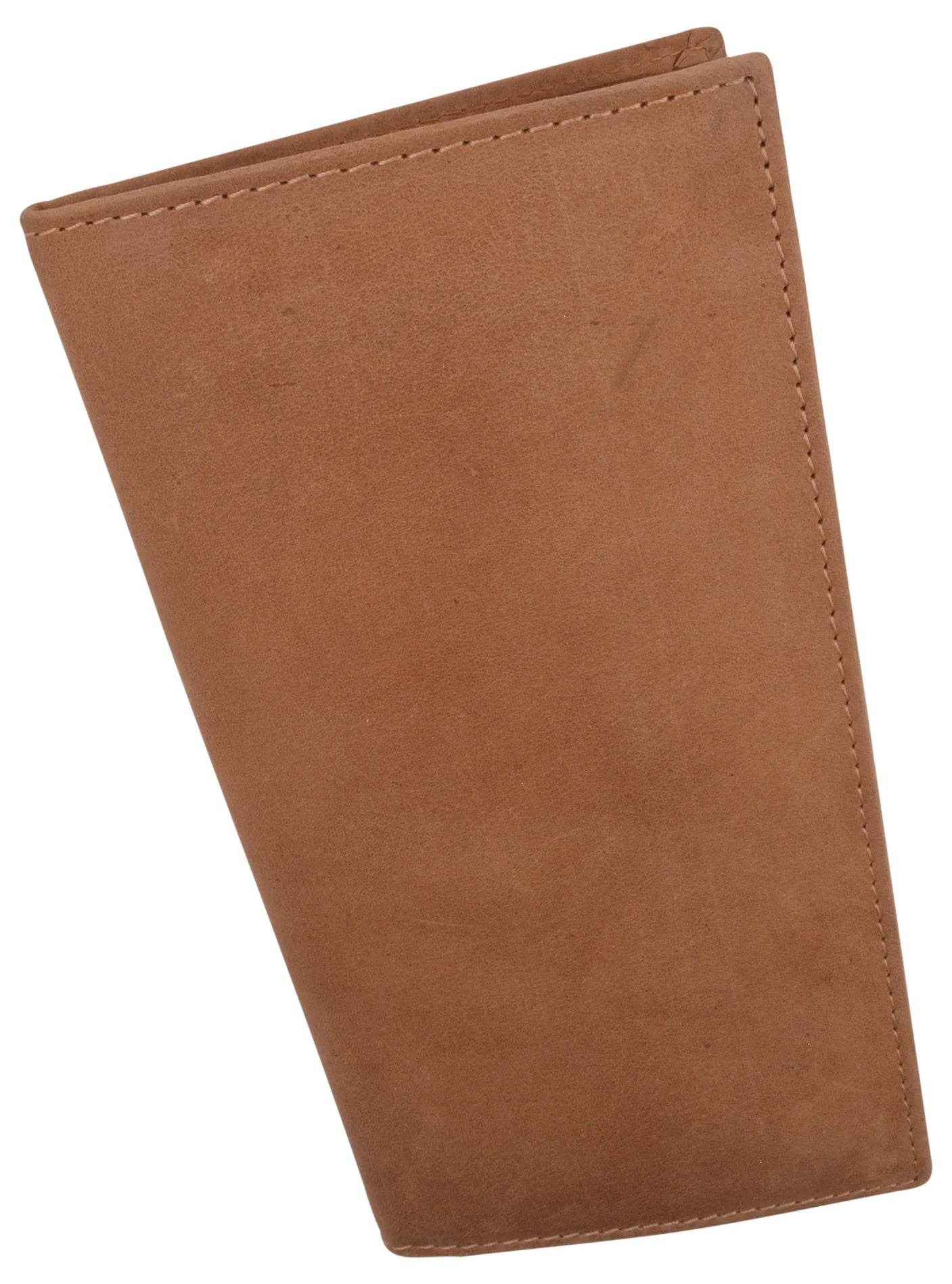 Hunter Brown RFID Blocking Genuine Leather Standard Checkbook Cover Holder Thin Wallet Men Women