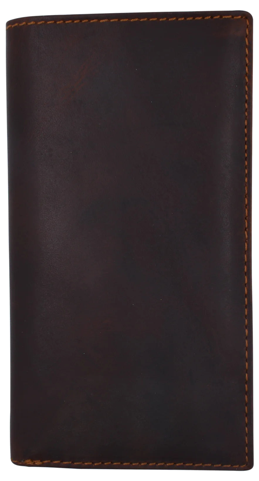 RFID Blocking Hunter Brown Leather Long Bifold Checkbook Wallet Cover