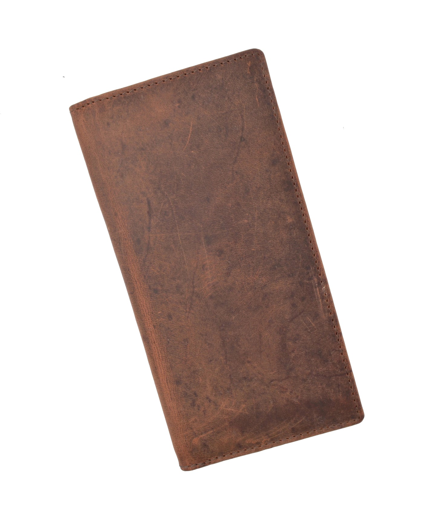 Hunter Brown RFID Blocking Genuine Leather Standard Checkbook Cover Holder Thin Wallet Men Women