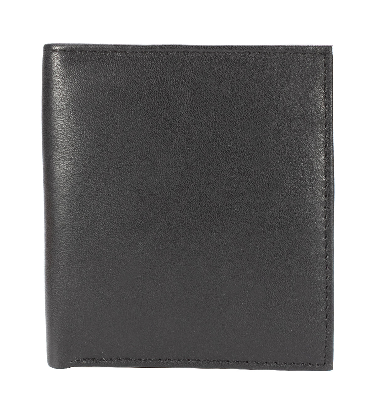 Black Genuine Leather Men's Bifold Hipster Wallet Credit Card Holder