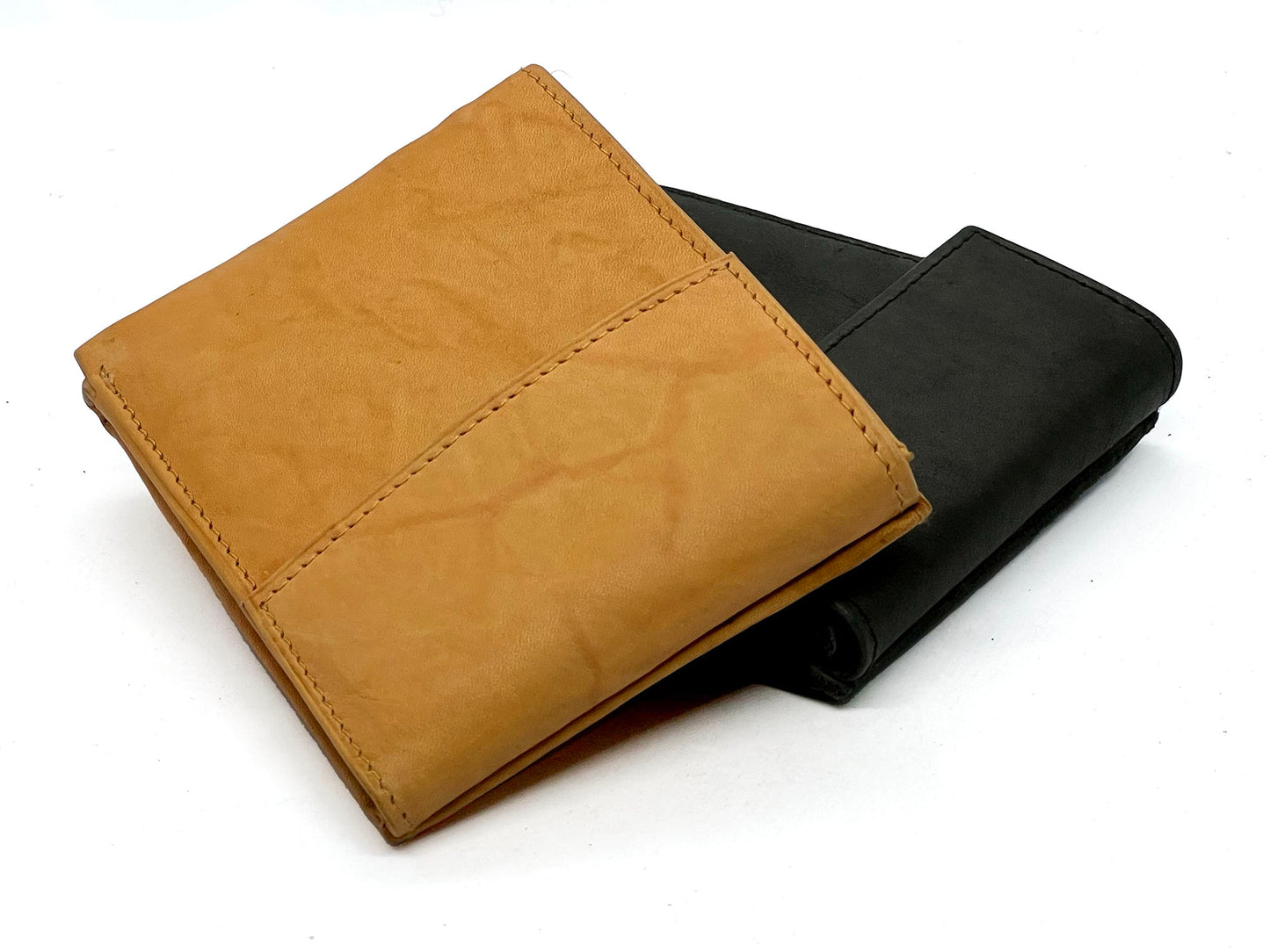 RFID Blocking Leather Bifold Wallet With Hook And Loop Closure And Flap Up ID Window