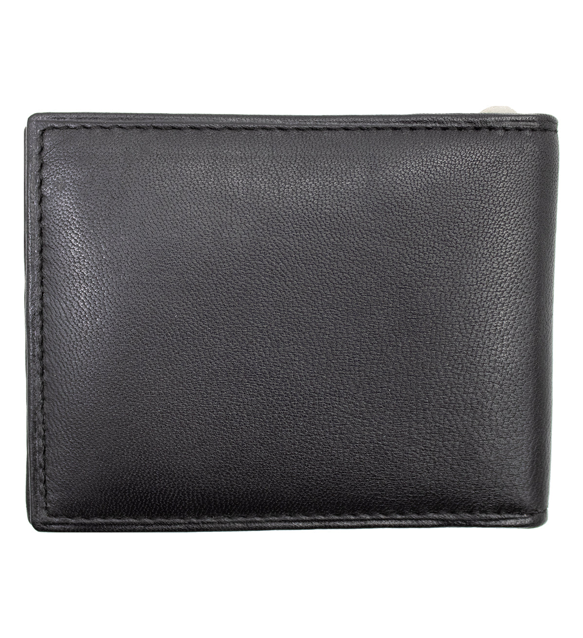RFID Blocking Genuine Leather Bifold Money Clip ID Badge Bifold Wallet Front Pocket