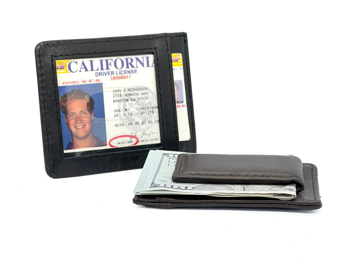 RFID Blocking Leather Slim Men's Magnetic Money Clip ID Card Holder Wallet