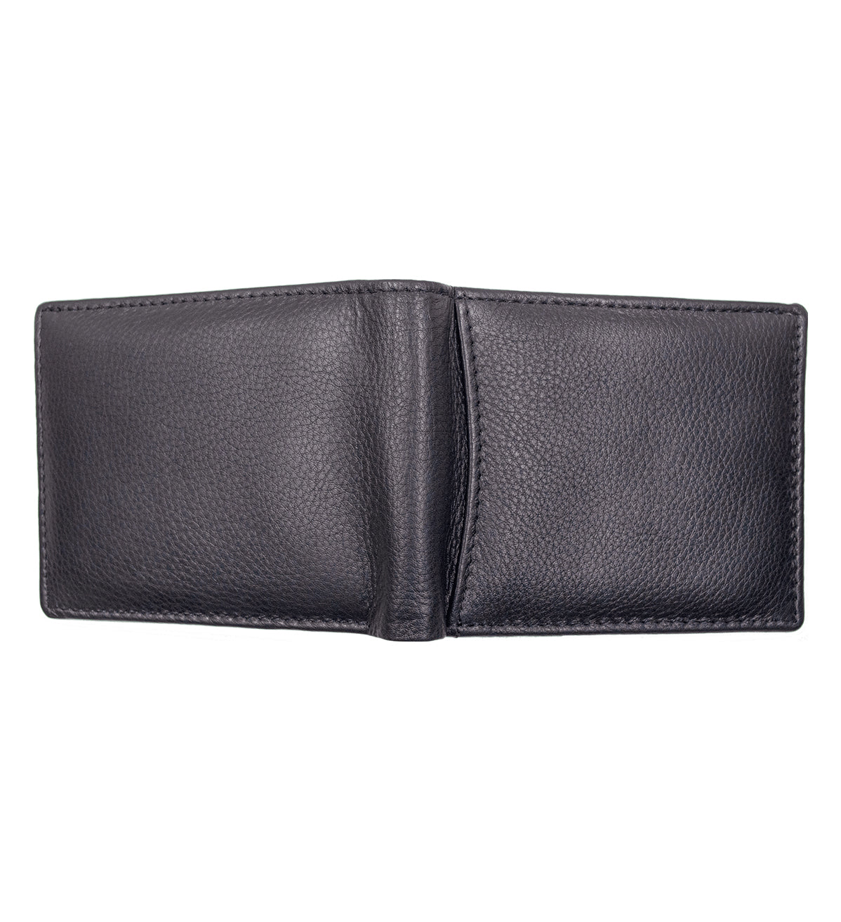 RFID Blocking Genuine Leather Men's Bifold Wallet Center Flap Premium Cowhide