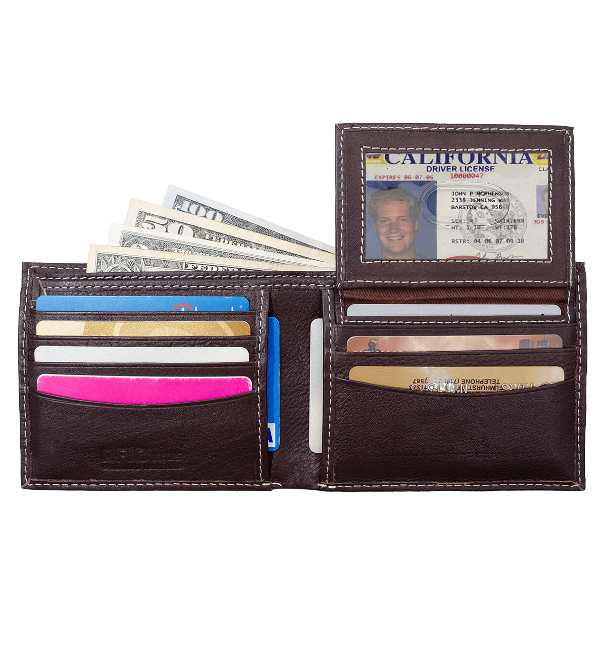 RFID Blocking Genuine Leather Men's Bifold Premium Wallet With Removable Handmade