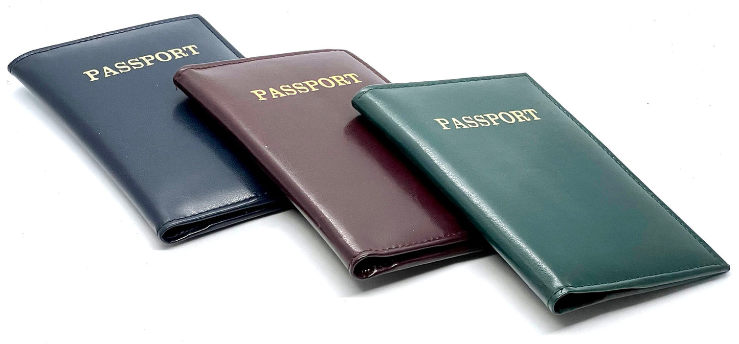 RFID Blocking Leather Passport Cover Credit Card ID Travel Wallet