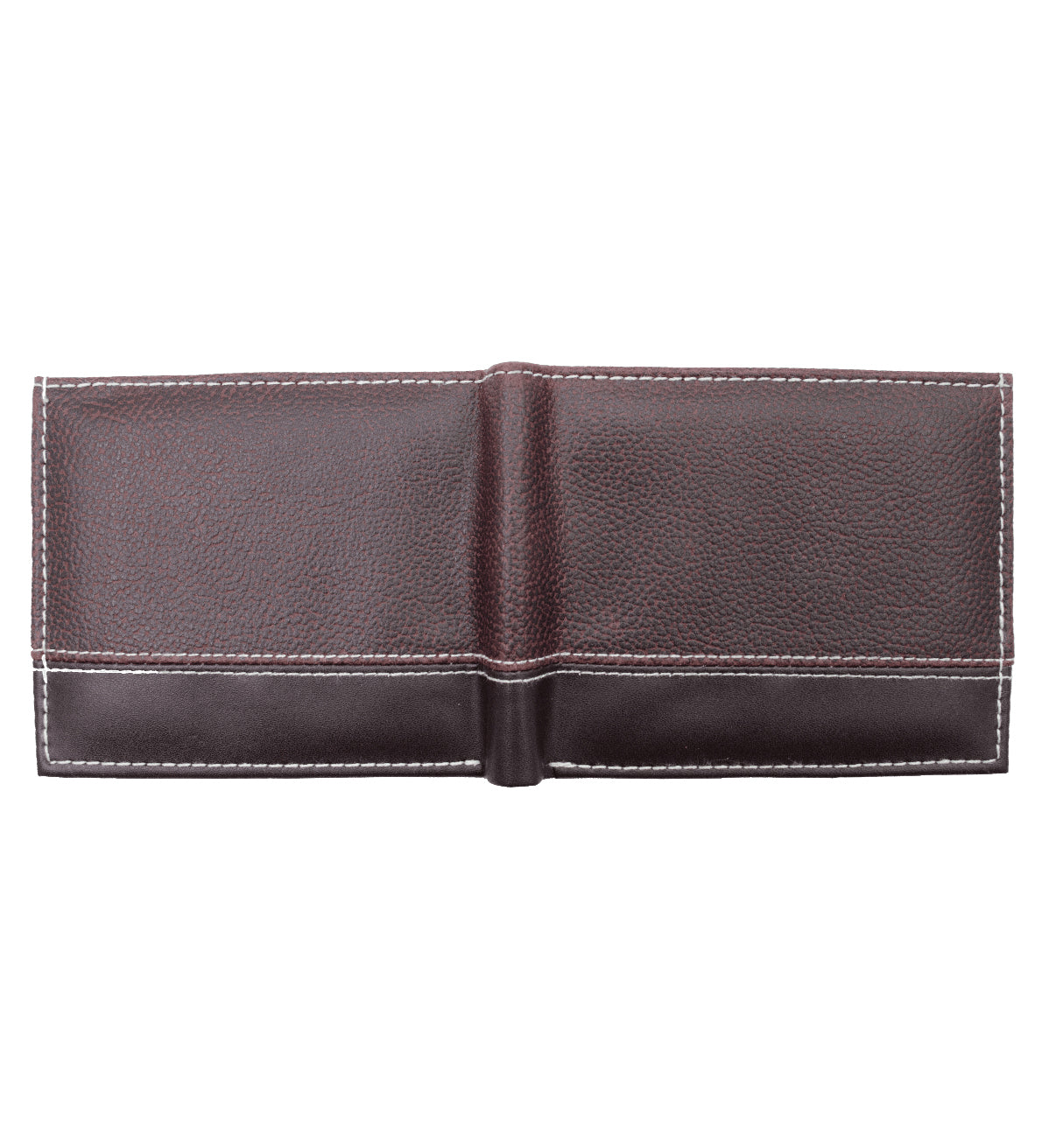 Black Grain Pattern Vegan Leather Men's Bifold Wallet Double Flap Holder