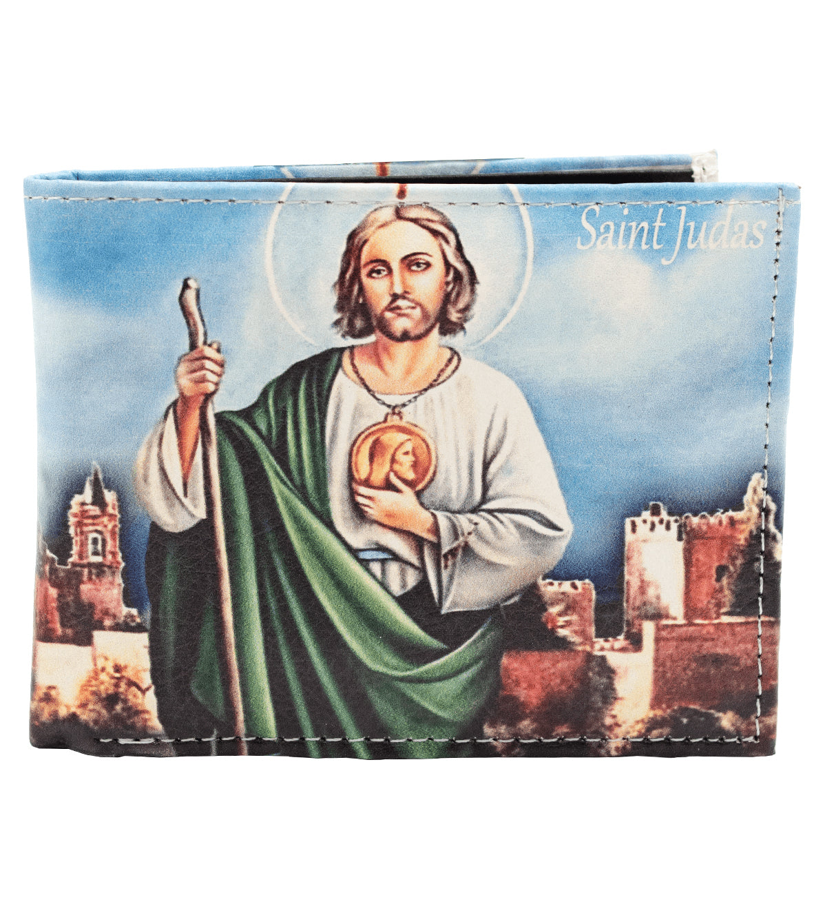 Saint Judas Leather Men's Bifold Wallet Double Flap Holder