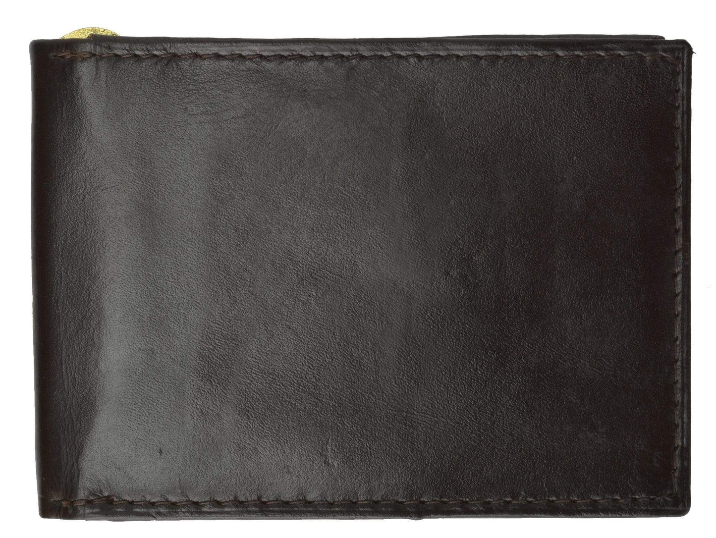 RFID Blocking Genuine Leather Money Clip Men's Bifold Wallet Card Holder