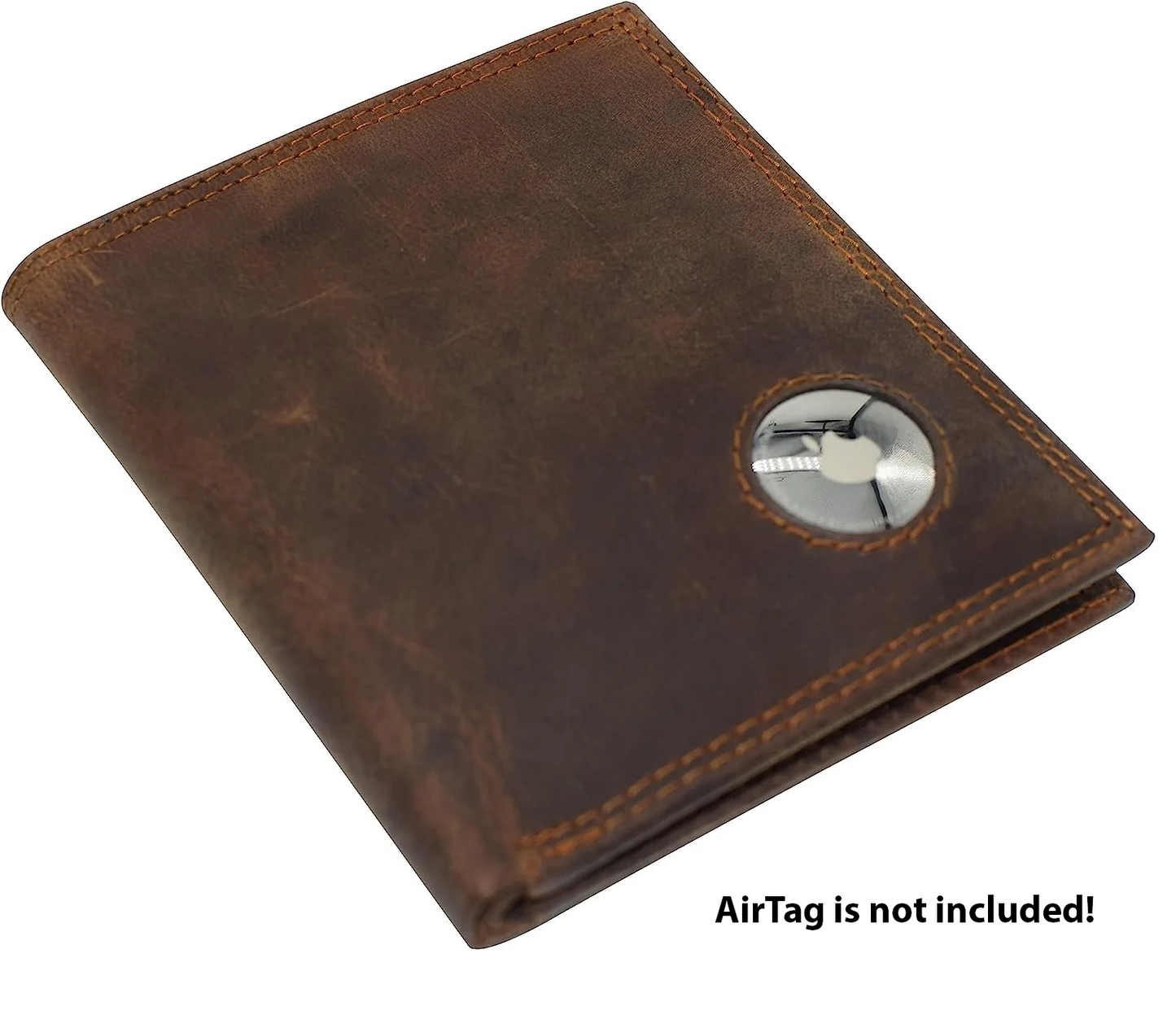 Vintage Leather Men's Bifold Hipster Wallet Credit Card Holder Airtag Case