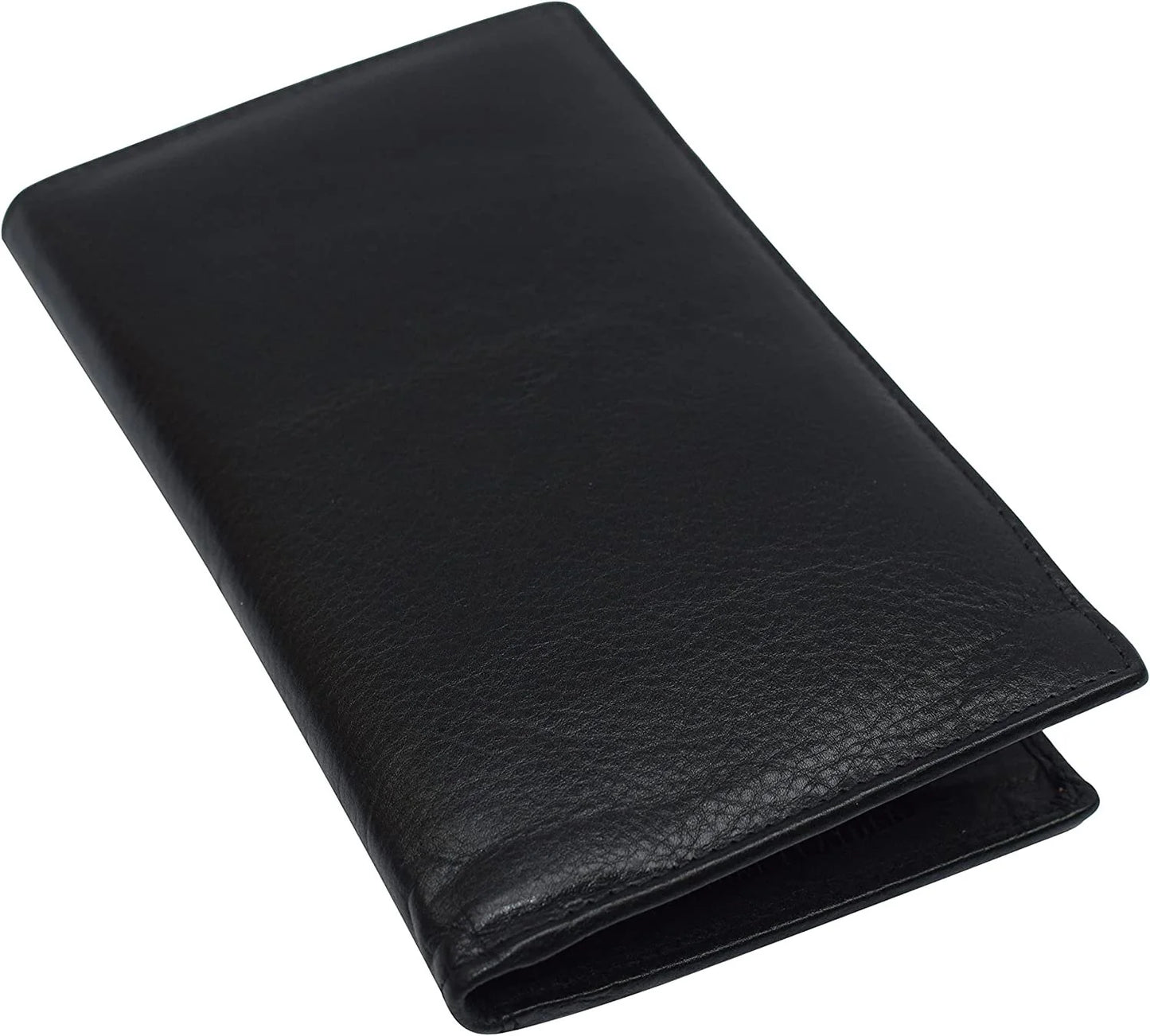 RFID Blocking Leather Checkbook Cover Men's Secretary Wallet 19 Card Holder High Capacity