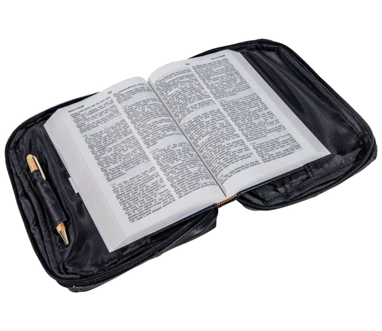 Black Genuine Leather Bible Cover Book Organizer Brief Case Back Organizer