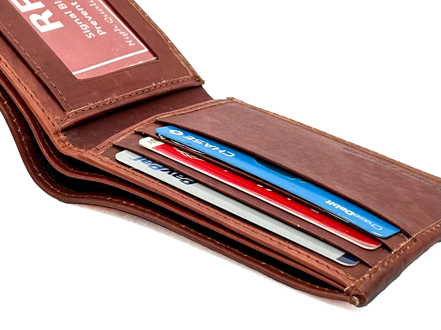 RFID Blocking Men's Leather Thin Bifold Front Pocket Wallet