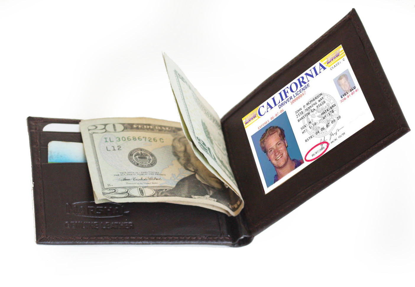 RFID Blocking Leather Men's Bifold Money Clip Wallet ID Credit Card Holder
